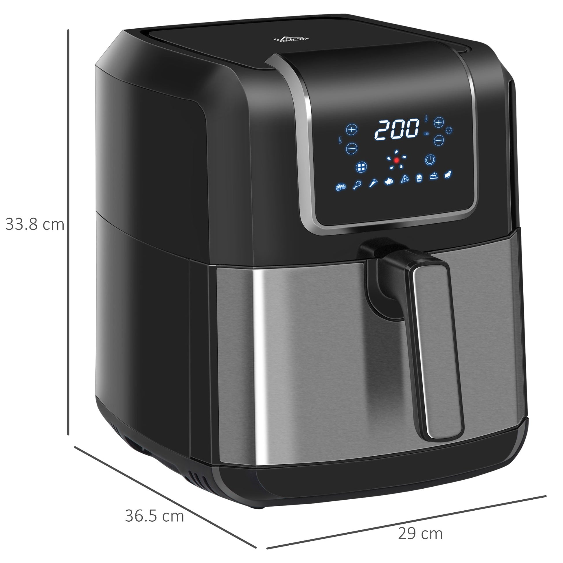 Air Fryers, 1700W 6.5L Air Fryers Oven with Digital Display, Rapid Air Circulation, Adjustable Temperature, Timer and Nonstick Basket Black-2