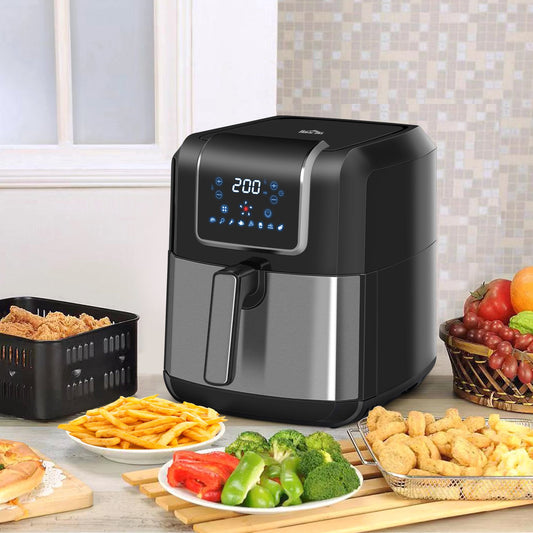 Air Fryers, 1700W 6.5L Air Fryers Oven with Digital Display, Rapid Air Circulation, Adjustable Temperature, Timer and Nonstick Basket Black-0