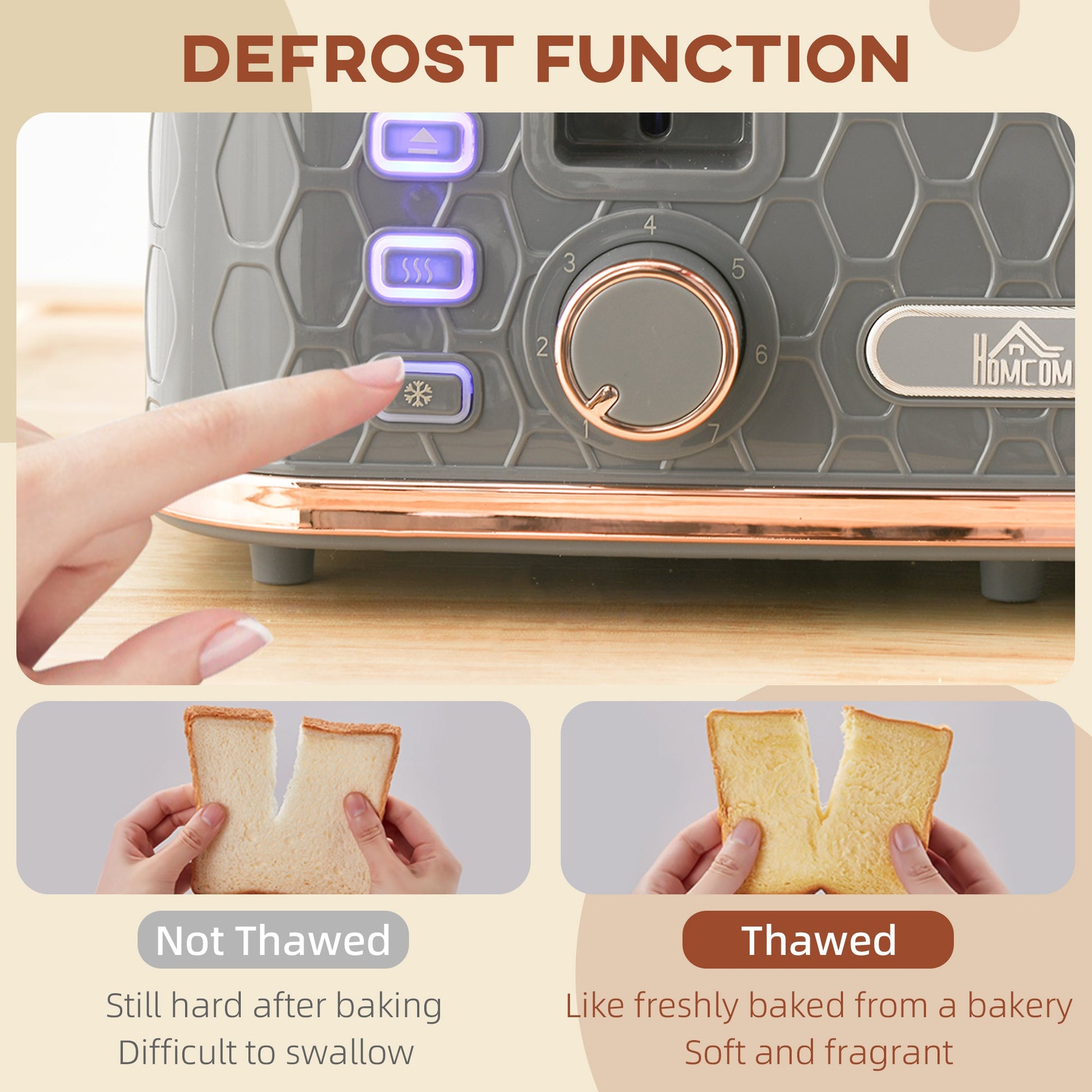 Four-Slice Honeycomb Toaster - Grey-4