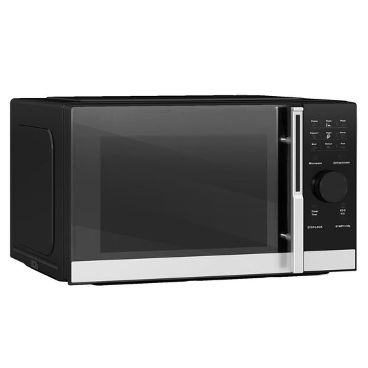 23L 800W Microwave Oven, Digital Solo Microwave with 10 Power Levels, Automatic Defrost, 8 Auto Cook Menus, 60 Minutes Timer, Eco Mode, Clock, Easy Clean, Small Black Microwave-0
