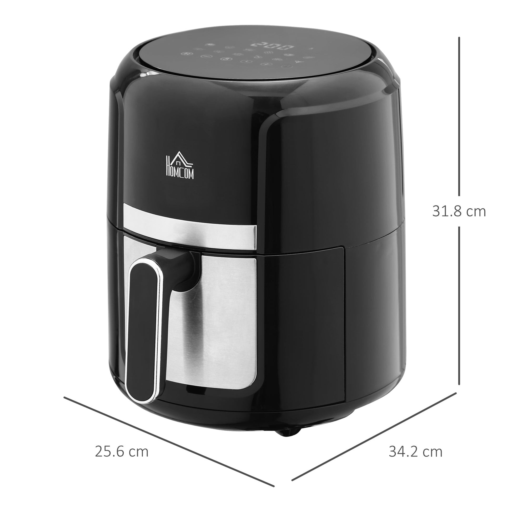 Air Fryers, 1300W 4L Air Fryers Oven with Rapid Air Circulation, Adjustable Temperature, Timer and Nonstick Basket for Cooking, Black-2